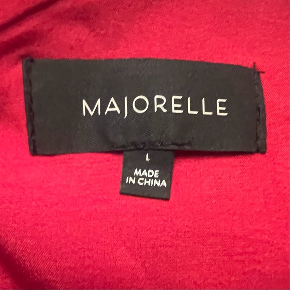 MAJORELLE Shiloh Puff Sleeve Waist Tie Ruffle Mini Dress Red Leopard Size Large‎ - Picture 14 of 16